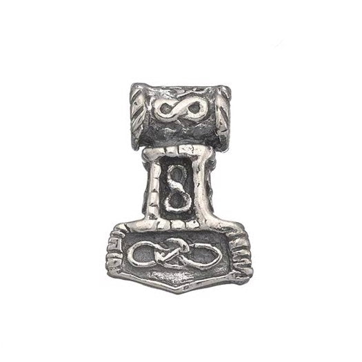 Thors hammer vedhæng i oxyderet sølv fra Lund Copenhagen (15 x 10 mm)